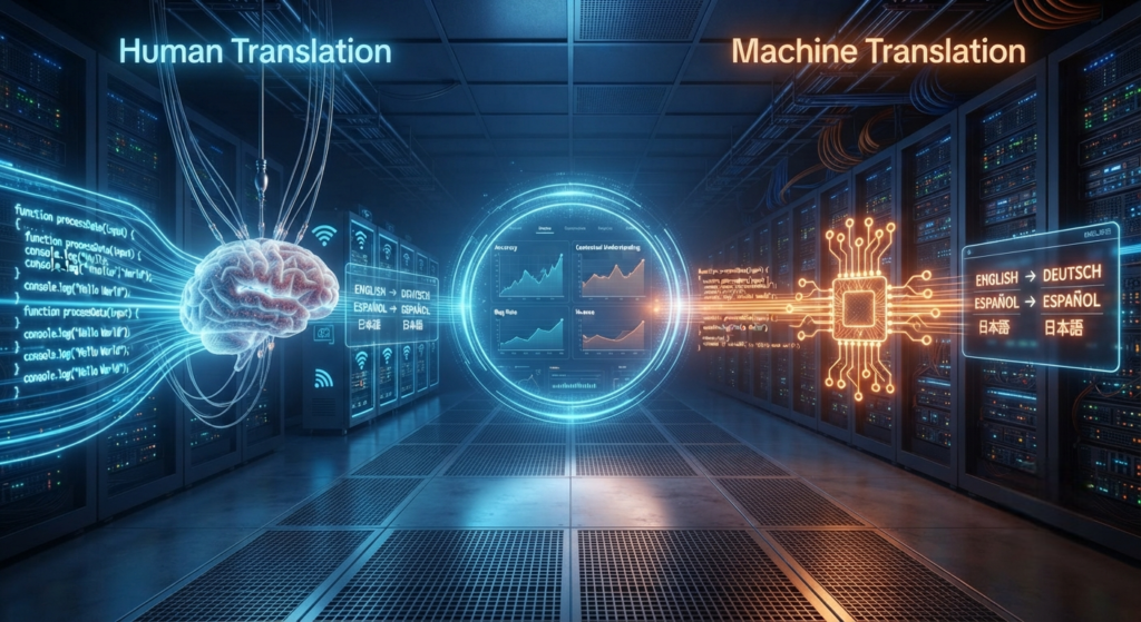 Human Translation vs. Machine Translation in Software Development