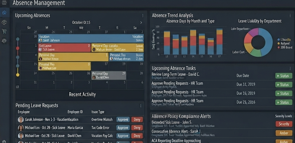 Human resource management system (HRMS) 5 Calendar icon showing leave tracking and time-off